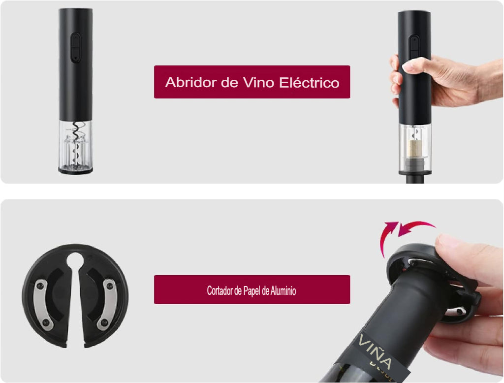 Sacacorchos eléctrico 4 en 1